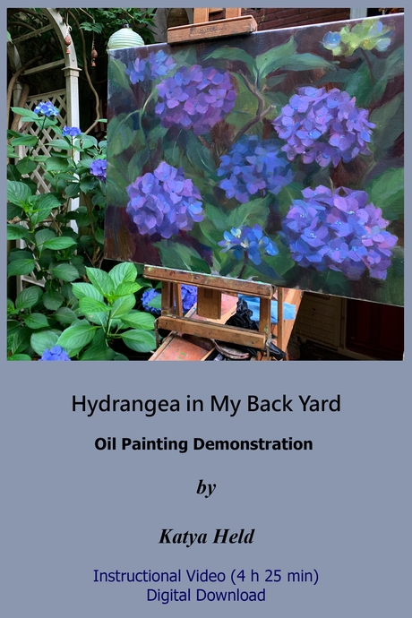 How I Paint Hydrangea Outdoors. 4.5 Hours of Oil Painting Demonstration with Commentary in English. 