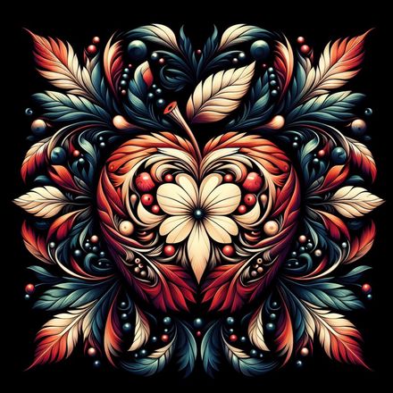 Ornamental Apple – Baroque Digital Art Composition