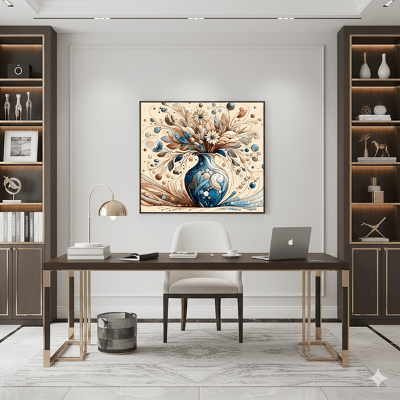 Ethereal Bloomscape in Ceramic Blue