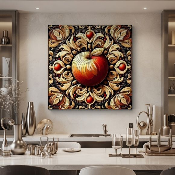 Ornamental Apple – Baroque Digital Art Composition