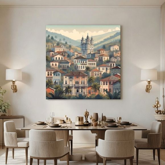 Hillside Colonial Vista – Historic Mountain Townscape