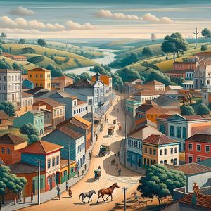 Countryside Colonial Horizon – Pastoral Townscape