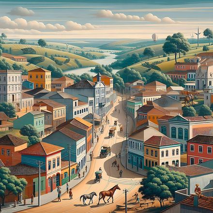 Countryside Colonial Horizon – Pastoral Townscape