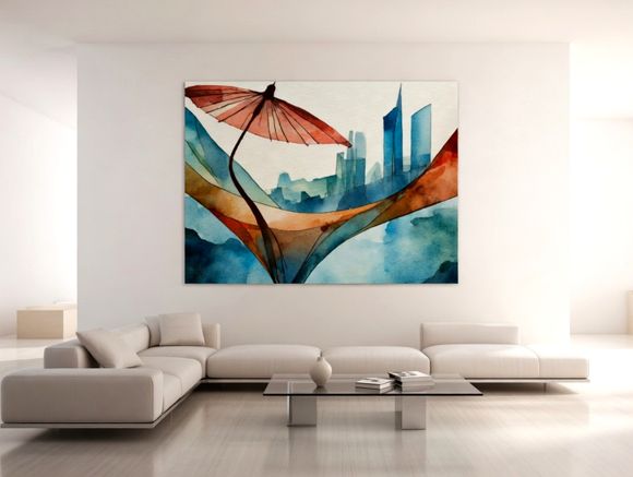 “Floating Horizons — Urban Watercolor Dreams”