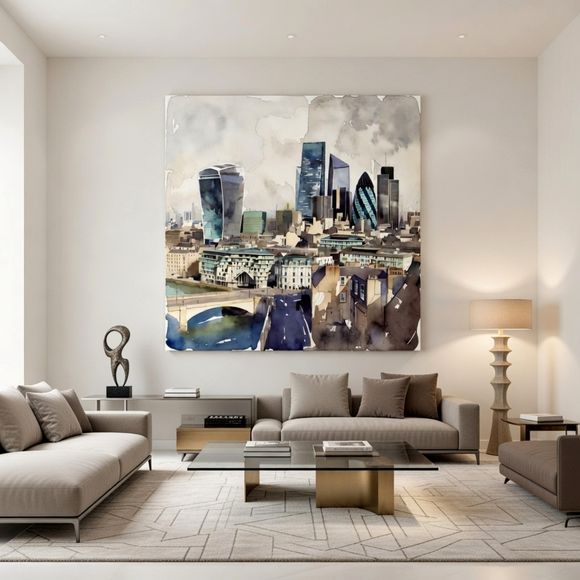 London Skyline — Modern Living Interior