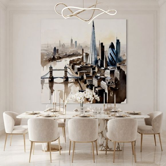 London Skyline — Luxury Dining Interior