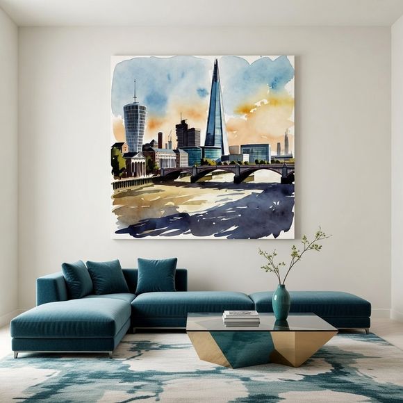 London Skyline — Modern Lounge Interior