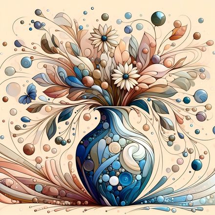 Ethereal Bloomscape in Ceramic Blue