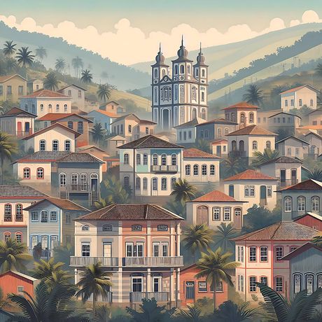 Hillside Colonial Vista – Historic Mountain Townscape