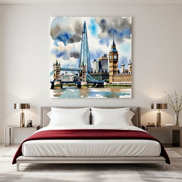 London Skyline — Contemporary Bedroom Interior