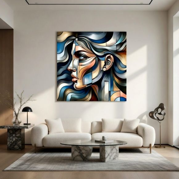 Modern Muse — Blue Flow Geometry