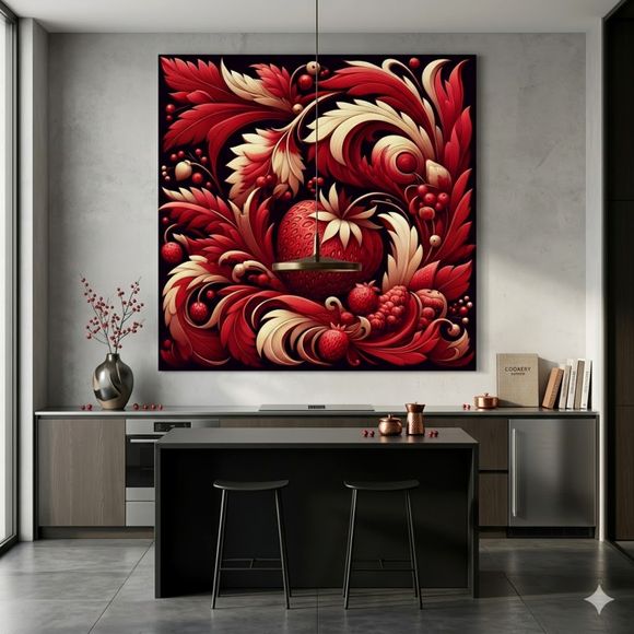 Scarlet Essence — Contemporary Culinary Wall Art