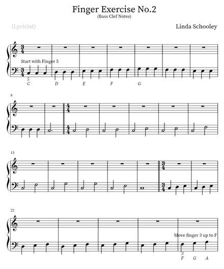 Finger Exercise No.2 (Bass Clef C Scale Notes)