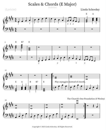 Scales &amp; Chords (E Major)