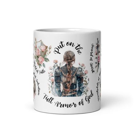 Put On The Full Armor of God Light Rose Girl Warrior Mug [Physical Product]