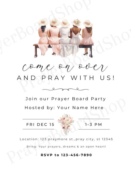 Prayer Board Party Editable Invitation