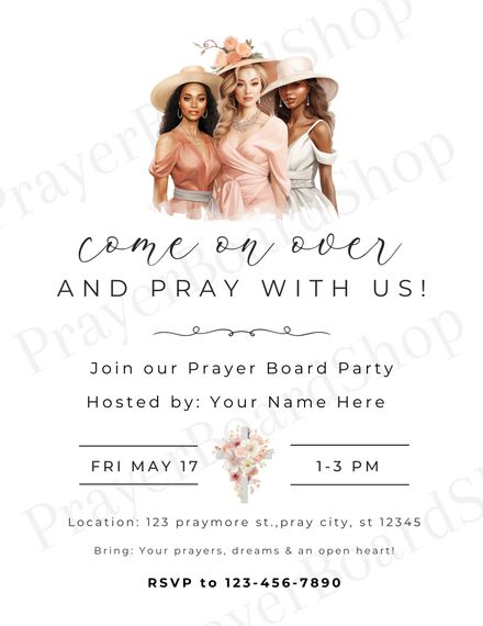Prayer Board Party Editable Invitation