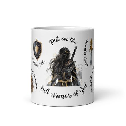 Put On The Full Armor of God Black &amp; Gold Warrior Mug [Physical Product]
