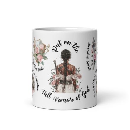Put On The Full Armor of God Light Rose Girl Warrior Mug [Physical Product]