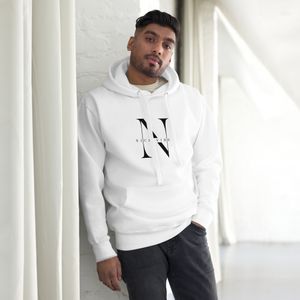 NICKIVIBES Unisex Hoodie – white with Signature Black Logo on the front