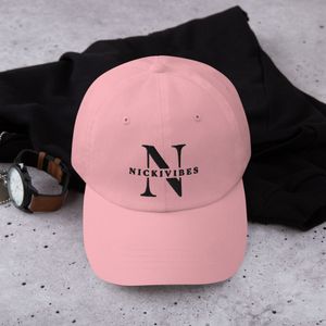 NICKIVIBES Signature One‑Size Caps – Black Logo Design