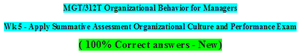 Wk 5 - Apply Summative Assessment Organizational Culture and Performance Exam