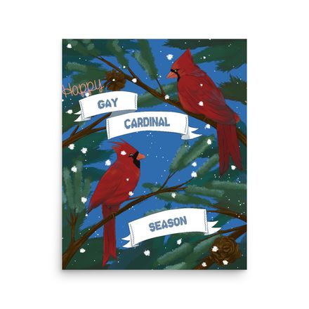 Happy Gay Cardinal Seasonal - Print Large