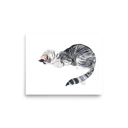 Weird Cat Nap (Tabby) - Print
