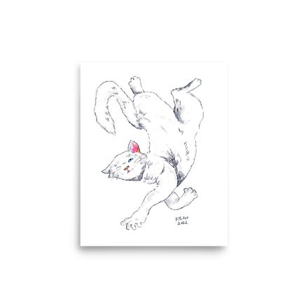 Weird Cat Nap (White) - Print