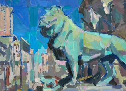 Lions at the Art Institute 12x16"