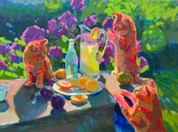 Kittens With Lemonade 30x40" Print