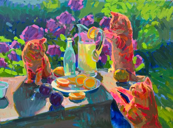 Kittens With Lemonade 30x40" Print