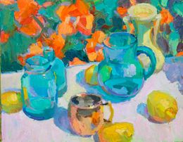Poppies and Green Glass