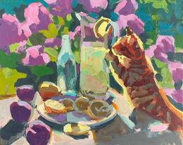 Cat by the Lemonade 16 x 20"