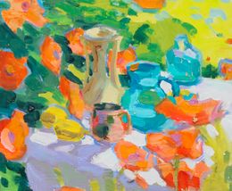 Poppies and Green Glass