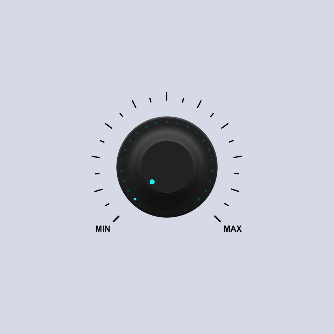 Ui Audio Knob 21-Frame Gray Audio UI Knob – Multi-Step Control