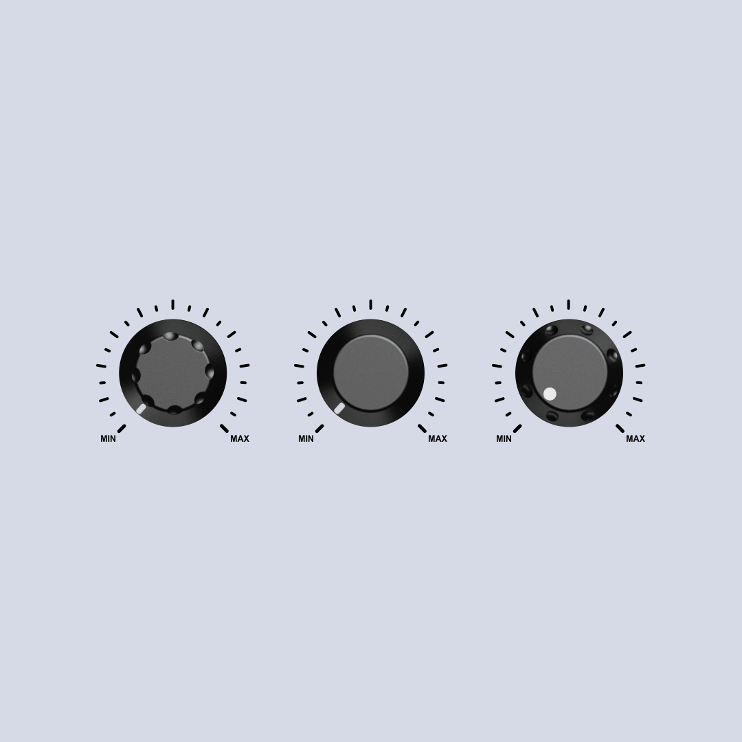 Ui Audio Knob 3-Style Black Audio UI Knob Bundle