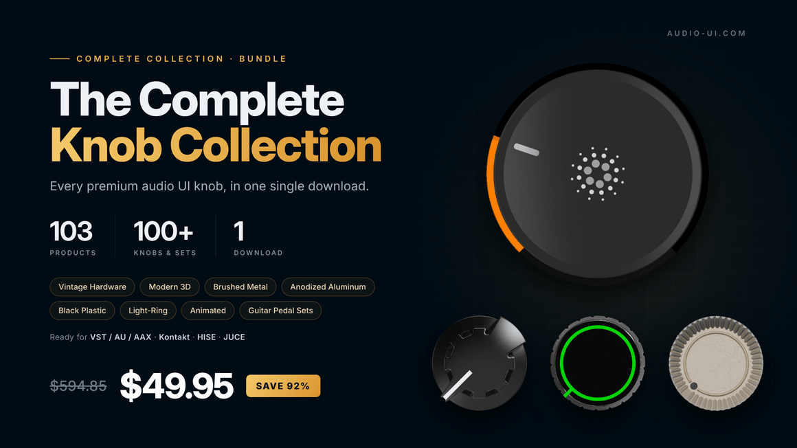 The Complete Knob Collection – 100+ Audio UI Knobs Bundle