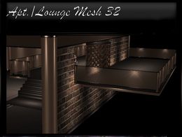Apartment 32-Lounge IMVU Room Mesh with Textures