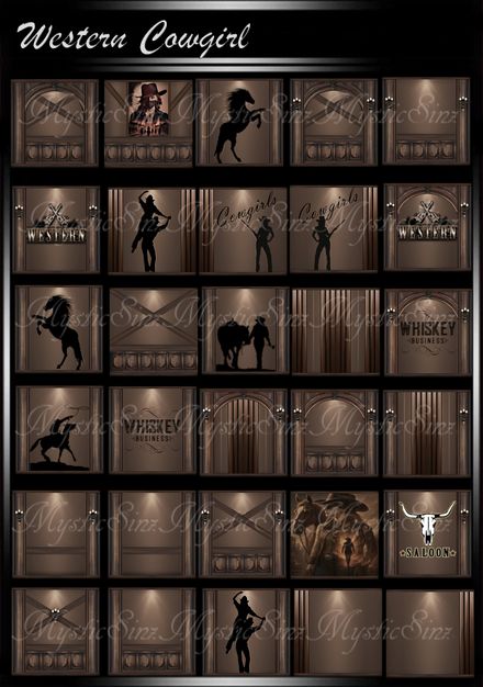 Western Cowgirl 2 IMVU Room Textures Collection