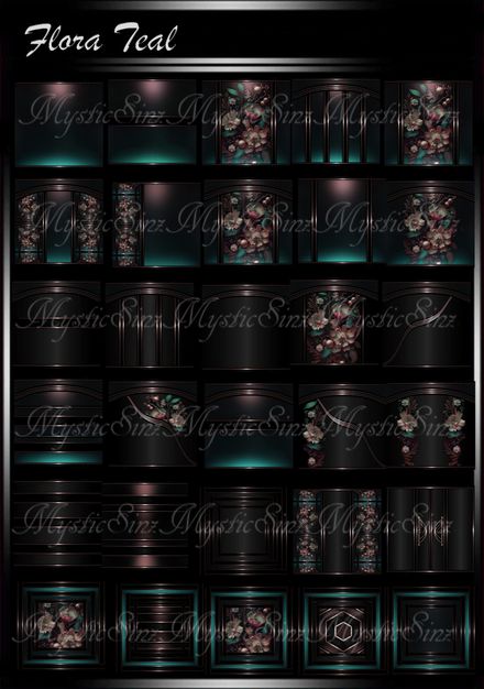  Flora Teal IMVU Room Textures Collection