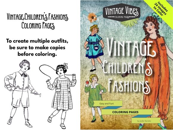 Vintage Childrens Fashion Coloring Pages