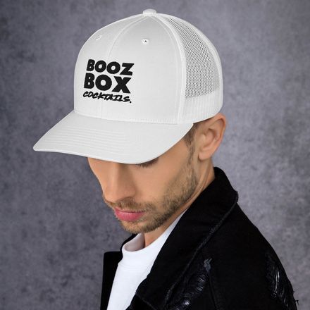 Booz Box Retro Trucker Hat | White