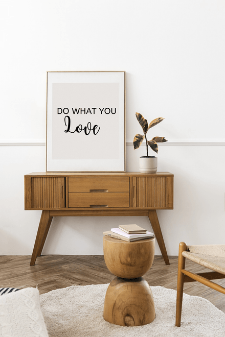 Do What You Love - Black and White Printable Wall Art Quote - Digital Download