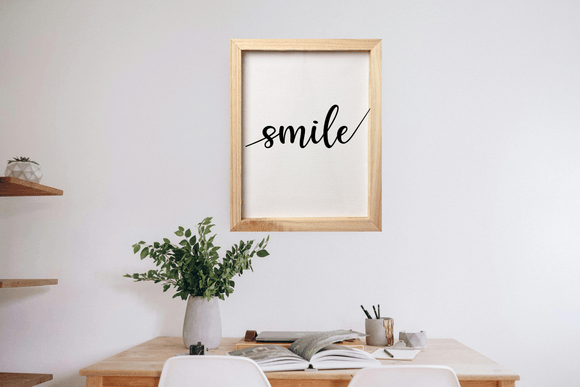 Smile - Black and White Printable Wall Art Quote - Digital Download