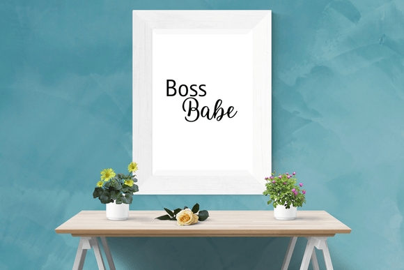 Boss Babe- Black and White Printable Wall Art Quote - Digital Download 