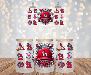 BASEBALL TEAM UV DTF LIBBEY 16oz GLASS CUP WRAP ST. LOUIS CARDINALS