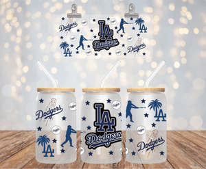 BASEBALL TEAM UV DTF LIBBEY 16oz GLASS CUP WRAP LAS ANGELES DODGERS