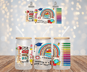 Teacher UVDTF cup wrap for 16oz libbey glass