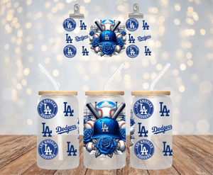 BASEBALL TEAM UV DTF LIBBEY 16oz GLASS CUP WRAP LAS ANGELES DODGERS